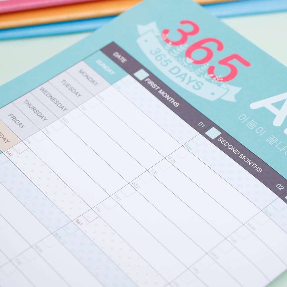 Calendars Efforts Planner Book 365 Days Diary N For Kids School Supplies