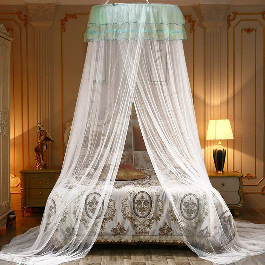 Mosquito Net Dome Bed Net Polyester Portable Bed Curtain Ceiling Children Bedding Net Cover Home Decoration Princess Summer: white