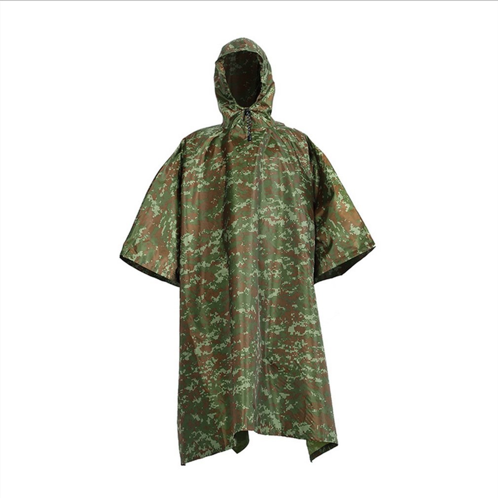 squisitamente progettato 300d nylon Oxford camuffare impermeabile campeggio pesca giungla avventura Multi-scopo poncho: Default Title