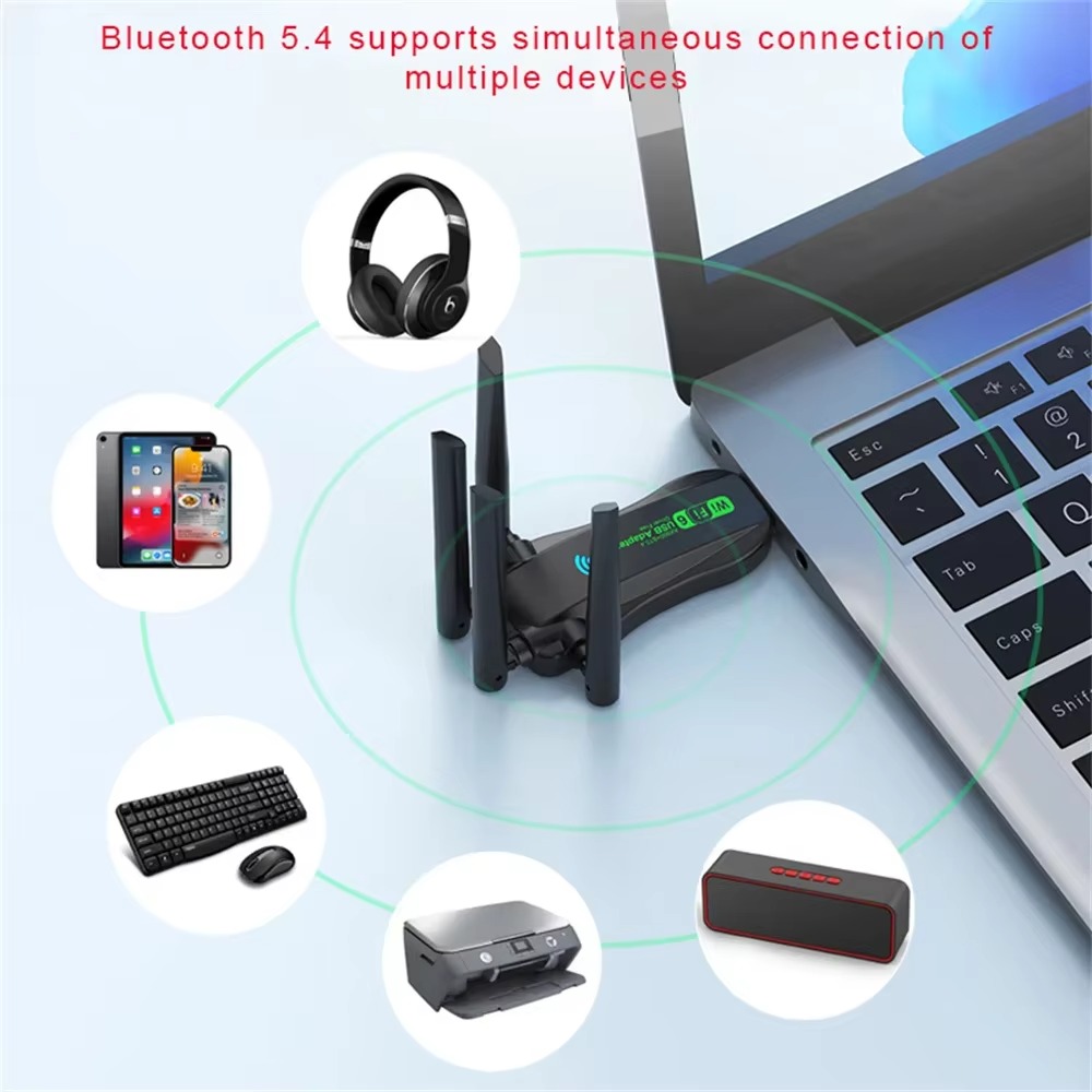 WiFi 6 Netzwerkkarte Bluetooth 5.4 Wireless Receiver AX900 WiFi 6 USB-Adapter Dual Band 2,4 G 5 G Antennen Treiber kostenlos für WIN 10 11