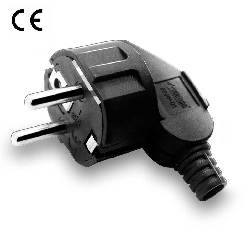 Enchufe europeo de 2 pines de energía eléctrica AC enchufe rebobinable CE enchufes macho enchufes adaptador extensión cable conector 16A 4000W