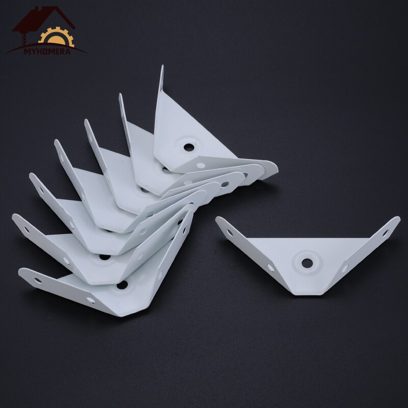 Myhomera 4Pcs Angle Code Brackets Fixed Connection Corner Bracket Multifunctional DIY Hardware Shelf Chair Board Joint Fastener