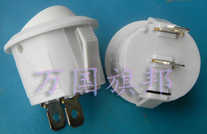 . Free ship switch round switch round switch white KC888 6A diameter 20MM