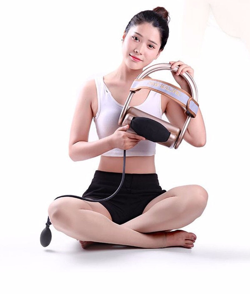 Portable Air Inflatable Neck Brace Device Headache Back Shoulder Pain Cervical Traction Comfortable Neck Massage Relaxation