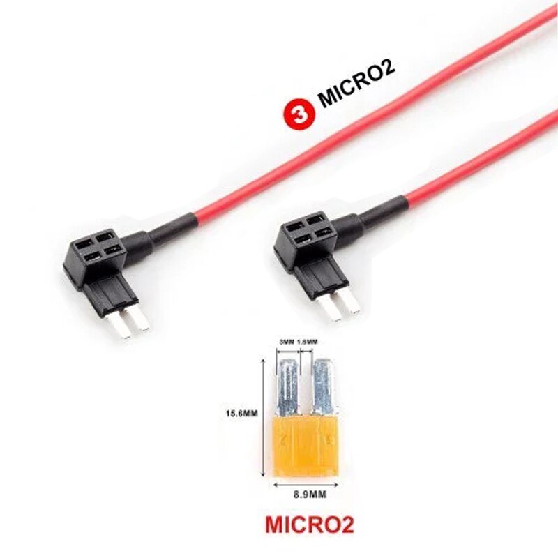 2PCS For VIOFO A119 V2 3 A129 Car Circuit Fuse Tap ATC ATS Micro2 Mini Adapter Holder: MICRO2 x 2 pcs