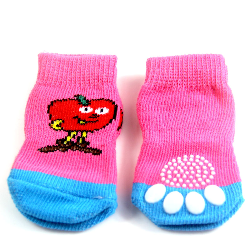 30X75 MM Lovely Pet Socks Antiskid Teddy Dog Socks Panda 4Pcs/Set Pet Knits Socks Anti Slip Skid Bottom