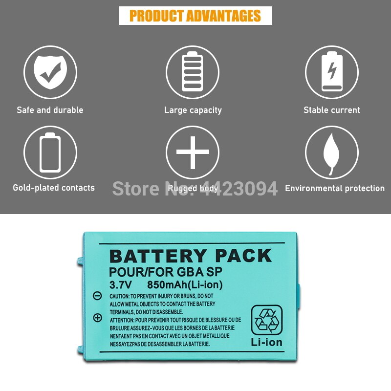 Batería de iones de litio recargable para Nintendo Gameboy Advance, 1-5 Uds., 3,7 v, 850mAh, Kit de herramientas