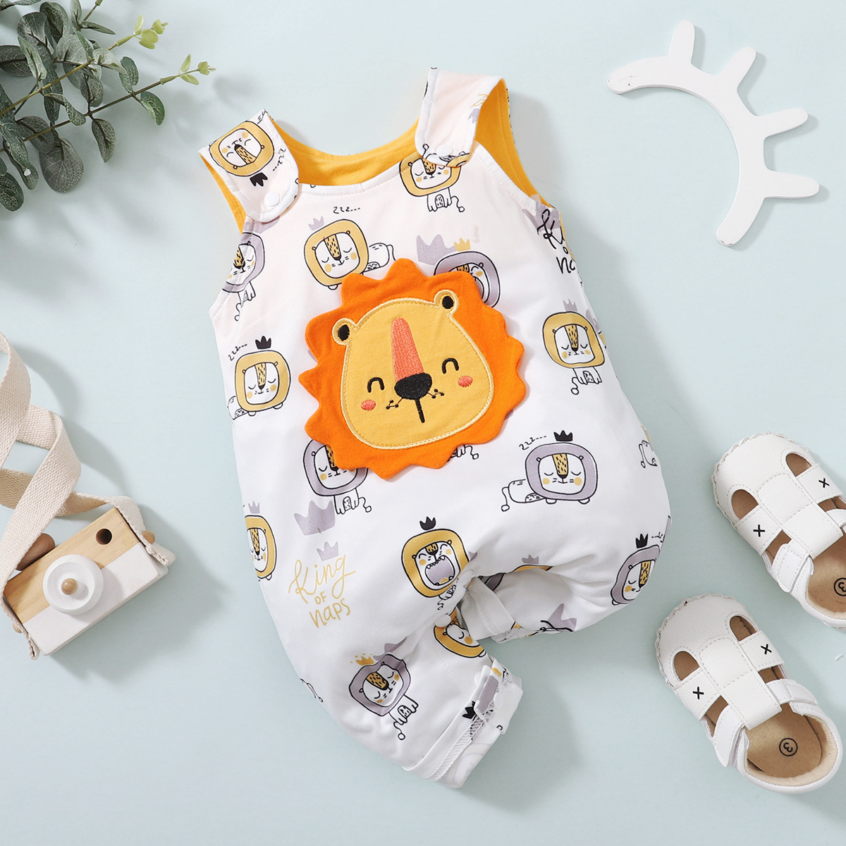 Unisex Baby Leuke Romper Cartoon Dier Patroon 2022 Mode Jarretel Jumpsuit Voor 0-18 Maanden Jongen Meisje Baby Peuter kleding: lion / 18m