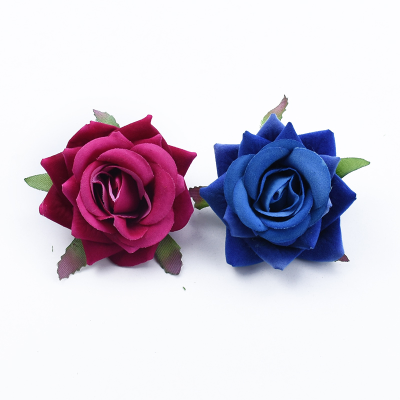 100 pièces pas cher roses mariage fleurs décoratives mur décoration de la maison accessoires fleurs artificielles un capuchon boîte