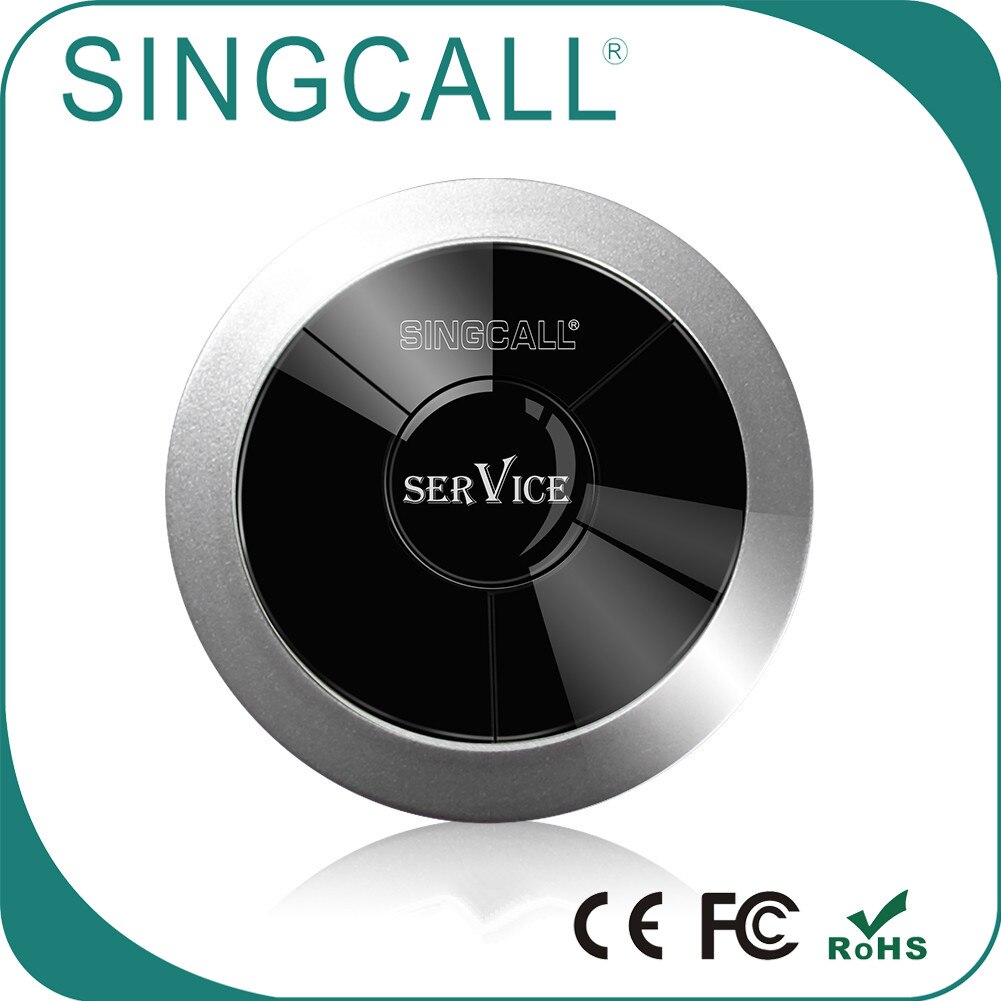 Singcall trådløst opkaldssystem til restaurant kontor bar service , 1 vandtæt personsøger ape 310 sølv