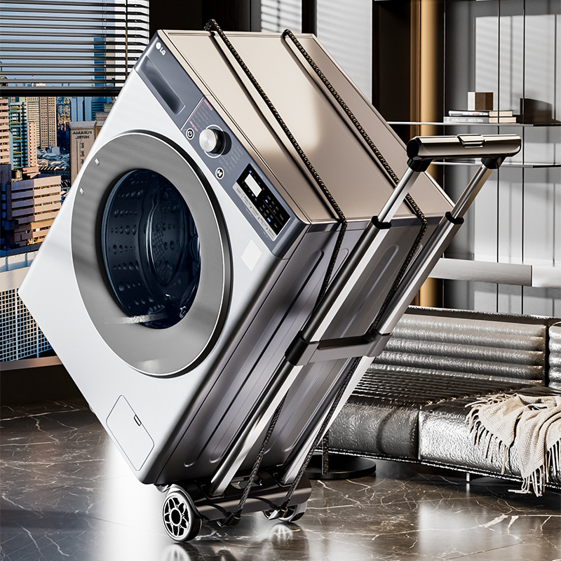 Sammenleggbar håndkjerre, bagasjevogn, flyttevogn for husholdning, lastebil med flatbed, teleskopisk trekkstang, stille universalhjul