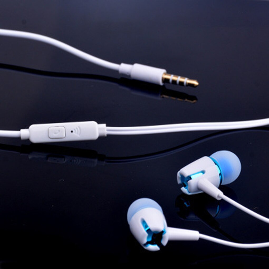 3.5mm jack kablede hodetelefoner hd klar stereo ergonomisk ørepluggkabelkontroll ørepropper med mikrofon til smarttelefon-pc