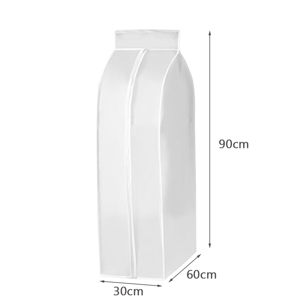 3D Zipper Dust Clothes Cover Clothes Storage Wardrobe Suit Bags Closet Hangers Case Clothing Cover Dust Bag Hanging Organizer 1P: S