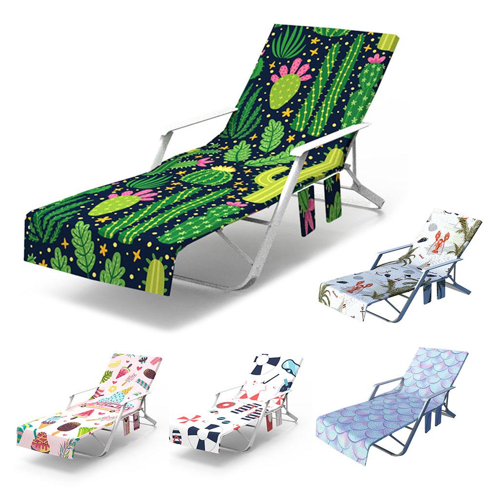 Multi-Functional Lazy Lounger Beach Towel Lazy Beach Lounge Chair Cover Towel Bag Sun Lounger Mate Garden