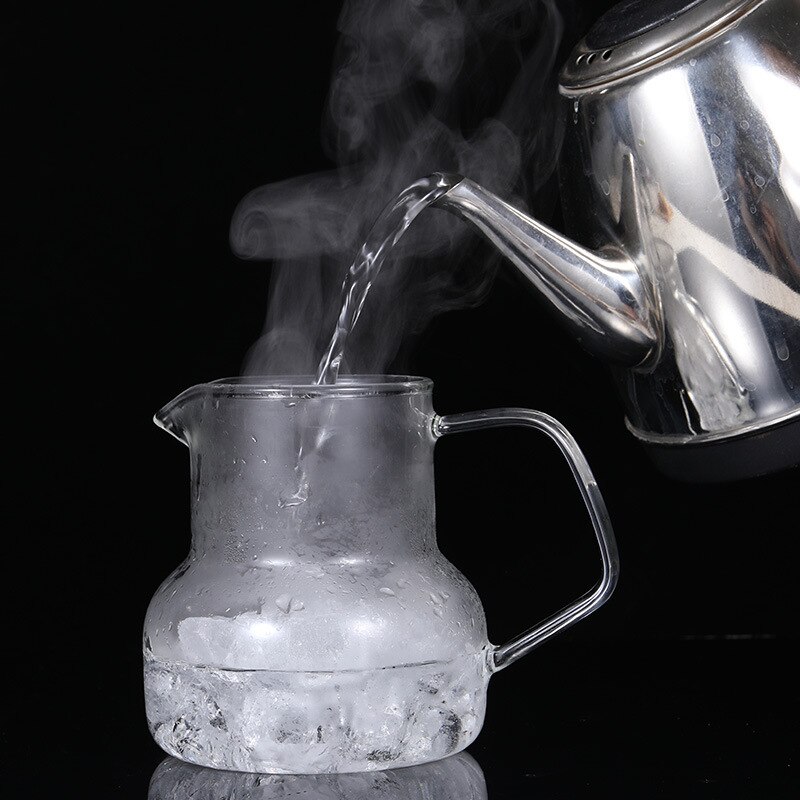 Hervidor de agua frío de 1000ml, tetera de vidrio a prueba de explosiones, jarra de vidrio con protección de alta temperatura