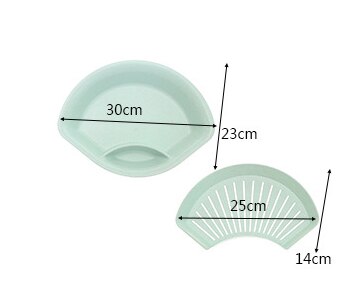 Plateau rond Double couche pour boulettes | 1 pièce, plateau de vidange avec soucoupe plongeante assiette de collation fruits français porte-frites plat poêle ustensiles de cuisine: 2