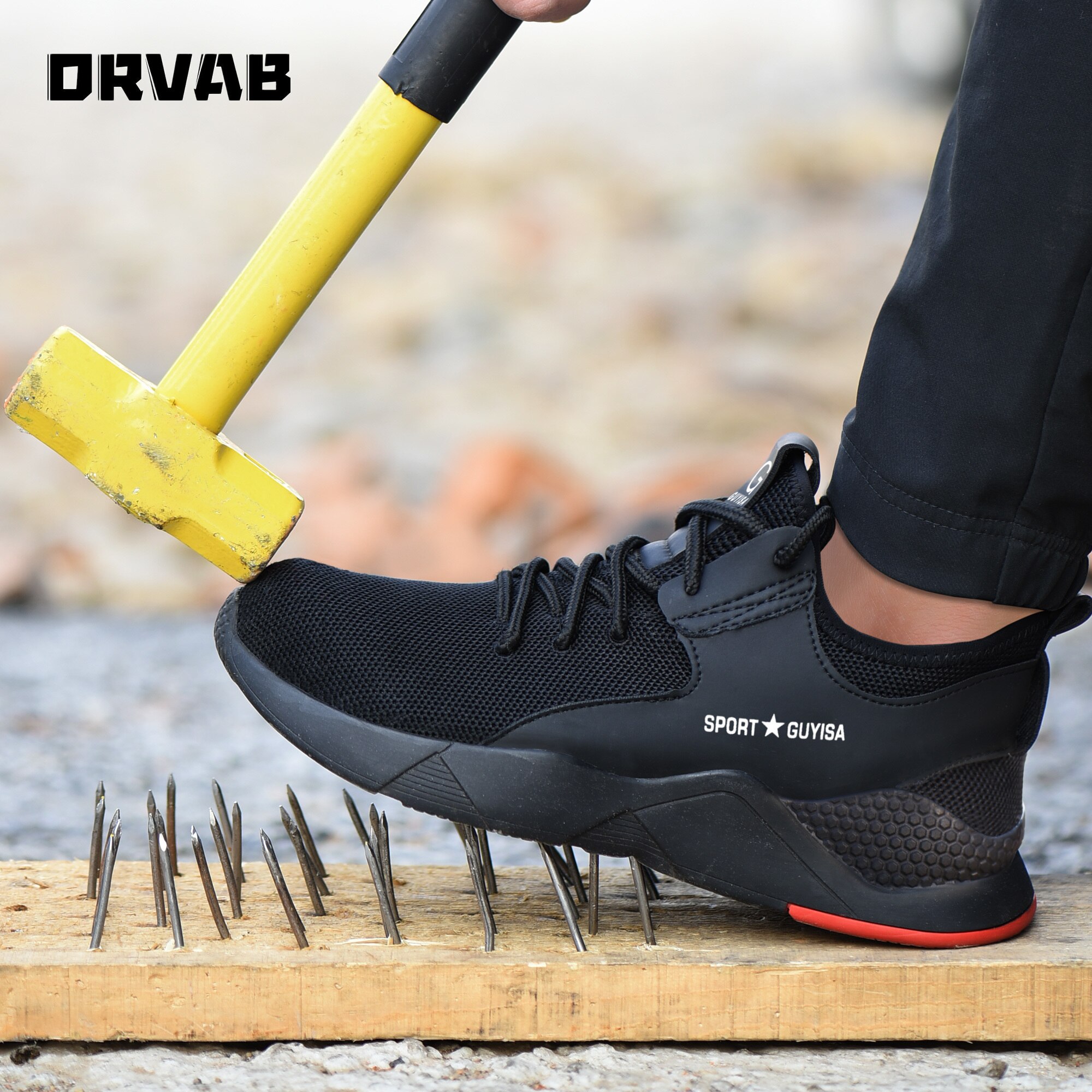 Steel Toe Sneakers Indestructible Safety Shoes Men Lightweight Soft Comfortable Breathable Non Slip Construction Man Work Shoes