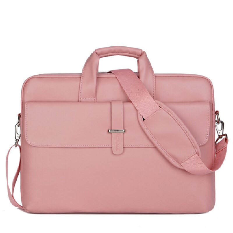Laptop computer aktetas dames pu leer 15.6- inch schattige roze dames notebooktas waterdicht: Roze