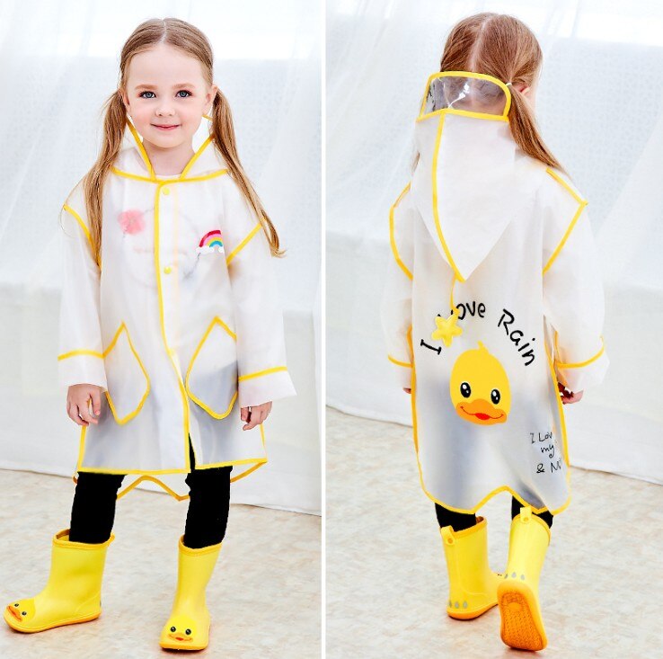 Regenmantel kinder transparent OutdoorWaterproof EVA Regen Mantel Kinder Undurchlässig Poncho Junge Mädchen Regen Mit Kapuze Jacke