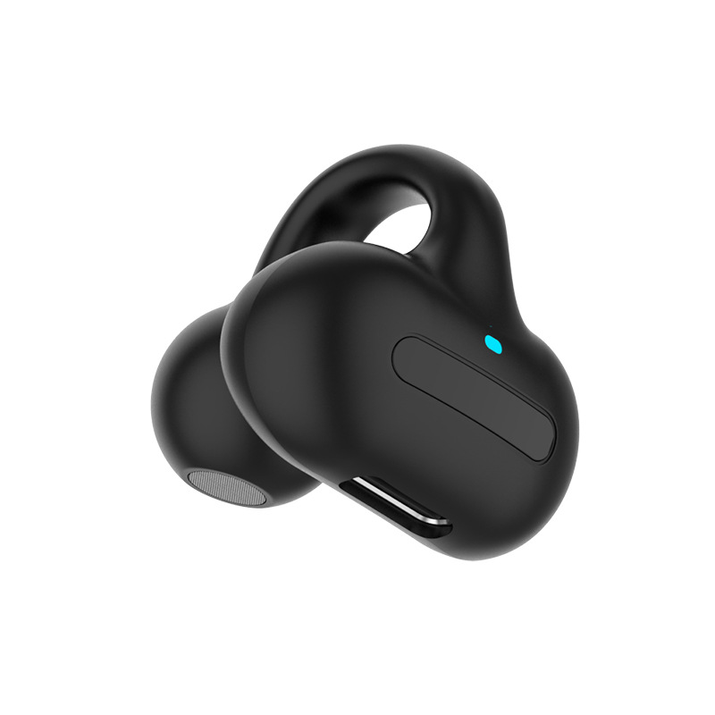 Ear Clip-on Bluetooth Earphones 24Hours Long Endurance Sports Headphones Noise Cancelling Bone Conduction Headset TWS Earbud: WHITE