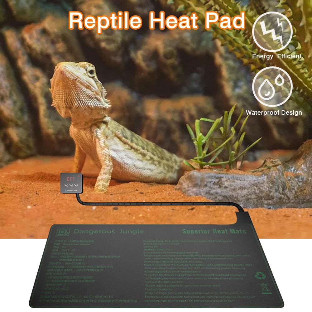 Reptile Heat Pad Under Tank Terrarium Warmer Heat Mat Under Tank Heater For Small Animals Waterproof Seedling Heat Mat 25/45W