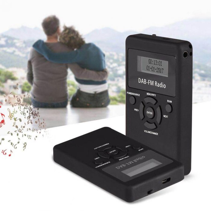 Portable Digital DAB FM RDS Radio Pocket Digital DAB Stereo Lossless Receiver with Earphone Lanyard Lots