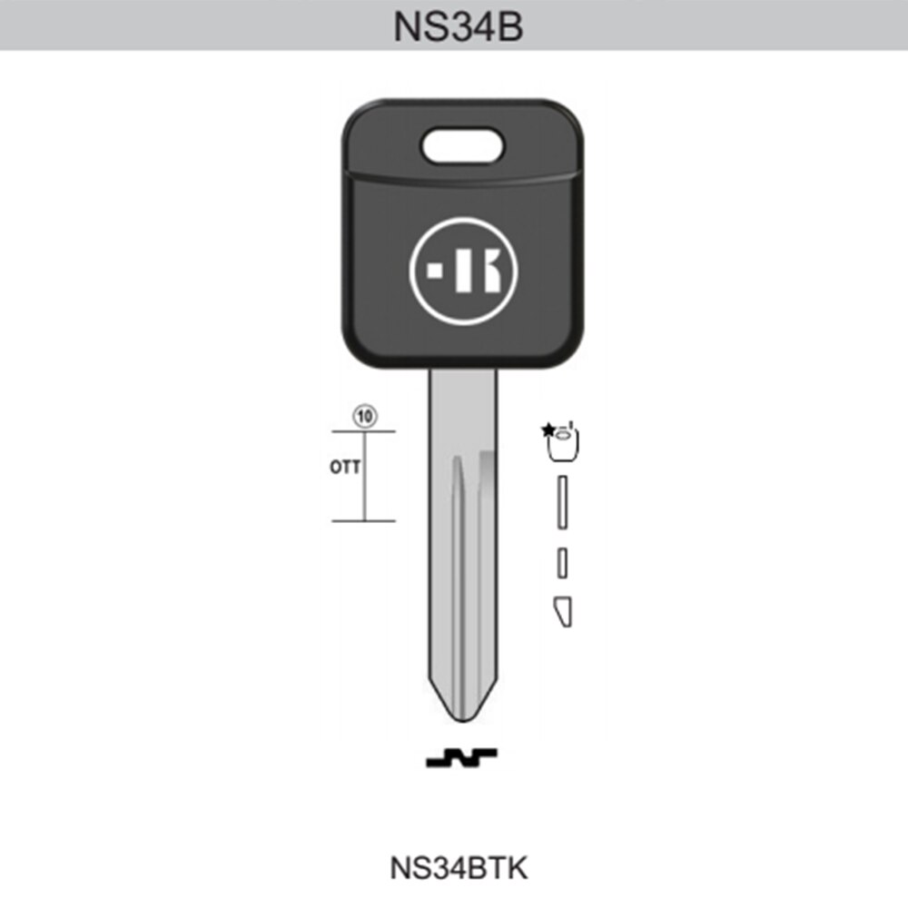 Funda de llave Original para NISSAN, con ranura, NS34BTK, para mando a distancia recto, para NISSAN