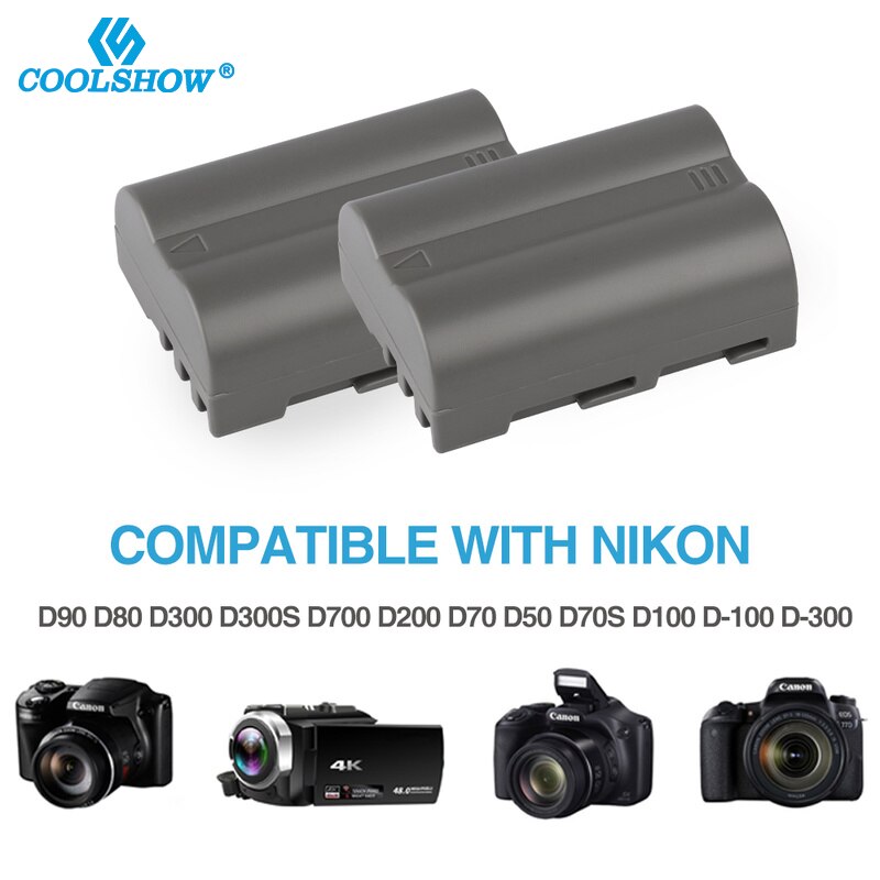 EN EL3e ENEL3e Batteries for Nikon D30 D300s D50 D70 D70S D100 D200 D300 D800 V1 MB-D11 MB-D12 MH-18A 1500mAh Camera Battery