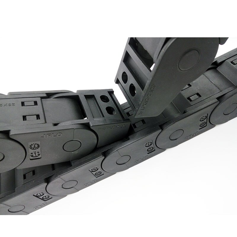 Jflo 25X25Mm 1 Meter Plastic Draad Carrier Kabel Drag Chain Gesloten Open Op Beide Zijden Met Connectoren voor Cnc