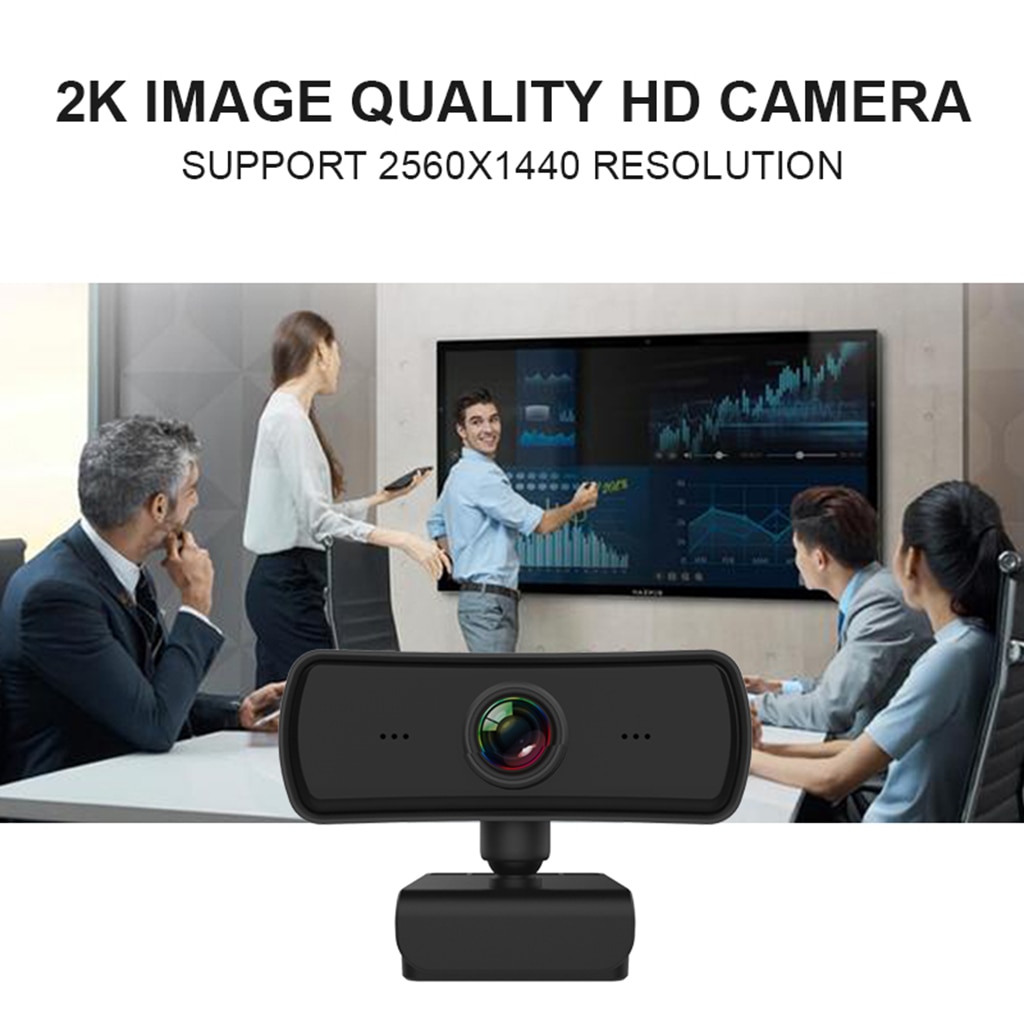 Digital 1440P HD Webcam 2K USB 2.0 Camera Cam Video Recording Built-in Mic