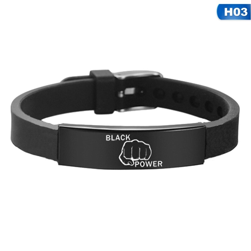 Zwart Leven Kwestie Amerikaanse Protest Ik Kan Niet Ademen Armband Vuist Silicagel Armbanden Siliconen Armbanden Mannen Vrouwen Sieraden: BL5867H03