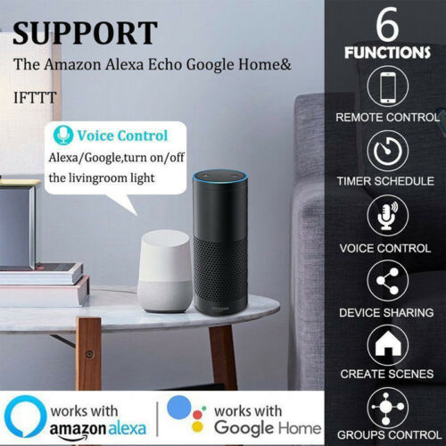 GU10 Smart Bulb Wireless WiFi App Remote Control Light - Alexa Google Home