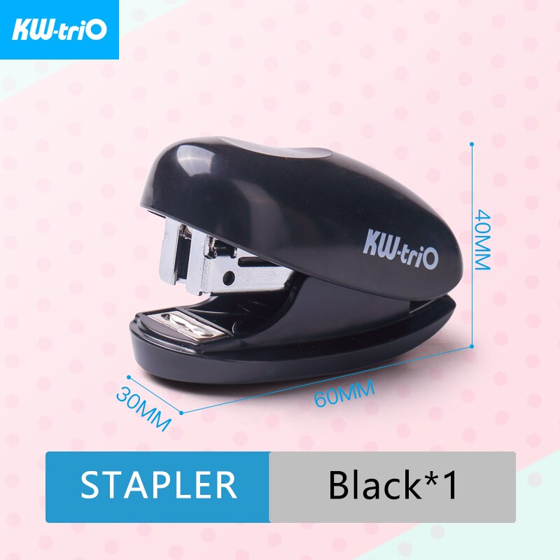 KW-triO Mini Stapler Lovely Portable Stapler Cute Candy Styling Stapler with Staple Remover Notebook Binding Office Supplies: Mini Black Stapler