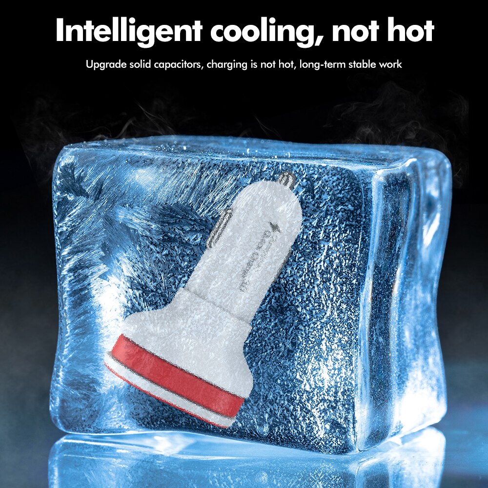 KEYSION-cargador rápido 3,0 para coche, adaptador de viaje para teléfono móvil con Cable, QC 3,0 + 5V/3A, 33W, 2 puertos