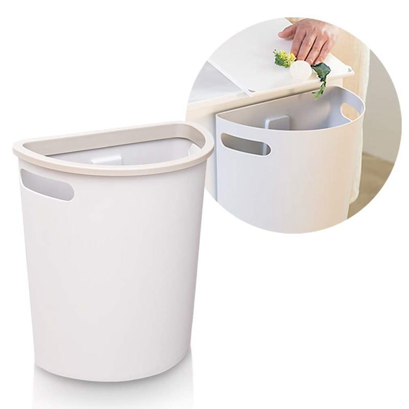 Abss-lille skraldespand, hængende affaldsspand under køkkenvasken, pp affaldskurv over skabsdør med øverste ring til at rette skraldepose