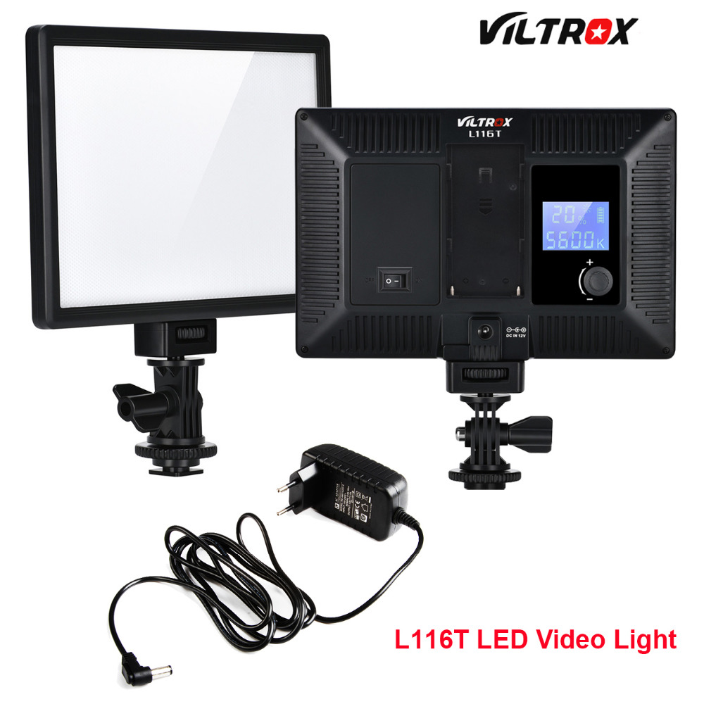Viltrox L116T Super Slanke Studio LED Video Light 3300 K-5600 K Bi-kleur Lcd-scherm CRI95 + voor DSRL Camera Camcorder + 2M AC Adapter