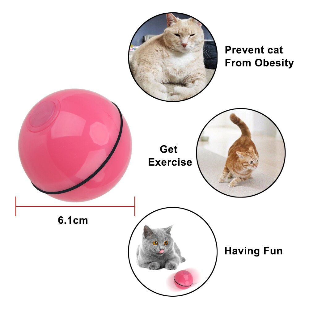 Rullande blixt smart boll usb elektriska husdjur leksaker automatisk roterande smart leksak för katt hund smart interaktiv rullande boll katt leksaker