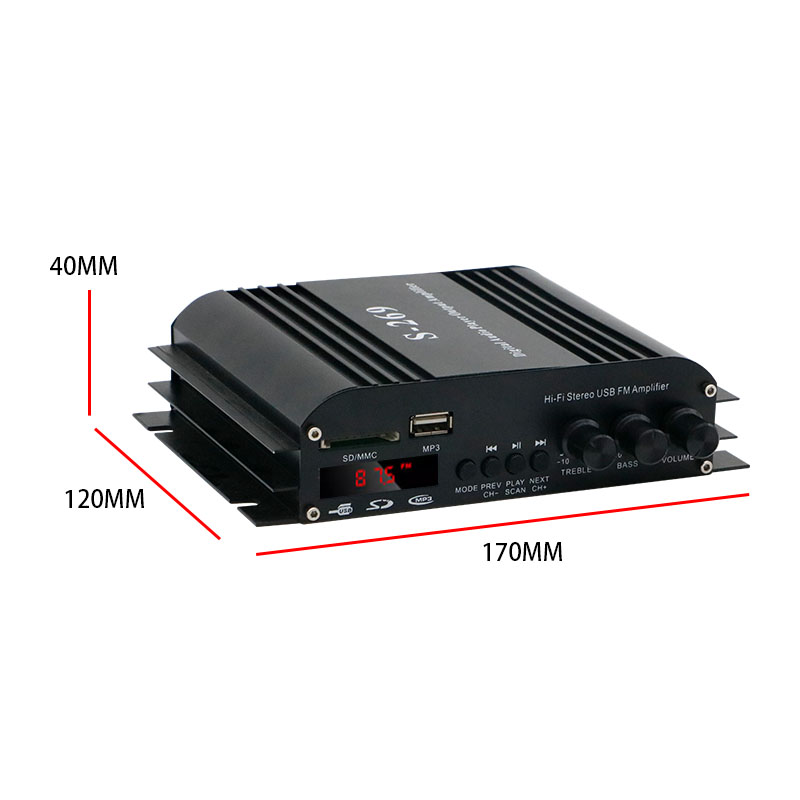 S-269 Sound Amplifiers Bluetooth Digital Amplifier for Home Car Karaoke 4 Channel HiFi Stereo AMP FM USB Remote Control