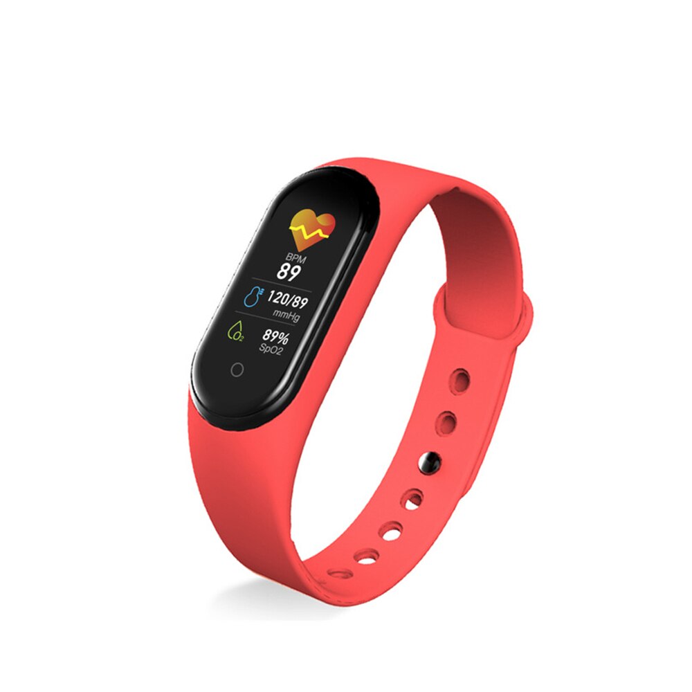 M5 Smart Band Armband IP67 Waterdichte Smarthwatch Bloeddruk Fitness Tracker Smartband Fitness Polsbandjes: Rood