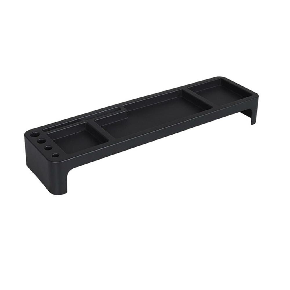 Plastic Office Table Organizer Desk Keyboard Rack Stationery Storage Holder Computer Home Office Desktop Storage Shlelf: Black