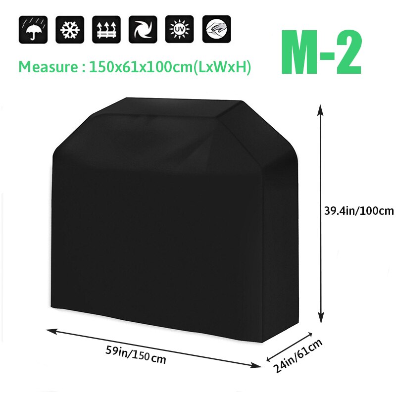 Waterproof BBQ Grill Cover Barbeque Cover Anti Dust Rain UV For Gas Charcoal Electric Barbe Barbecue Accessories Outdoor Garden: M-2