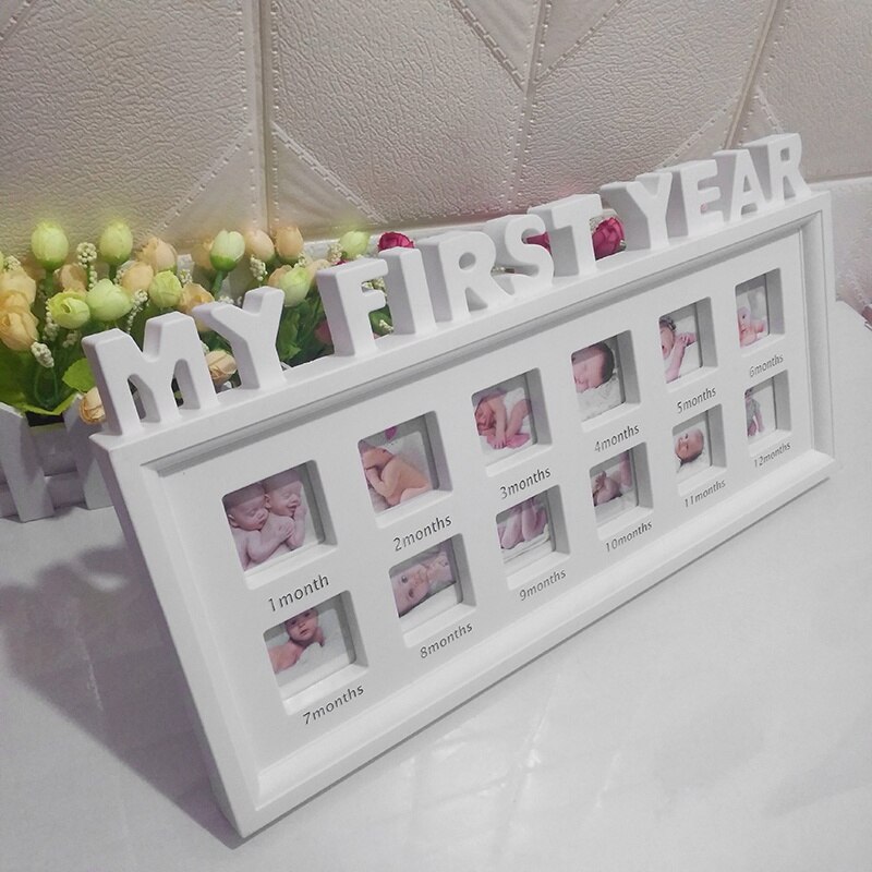 Baby Memorial Growing Picture Frame 1-12 Month Baby Photo Frame Display Kids Birthday Home Room Decor Wall Decorations
