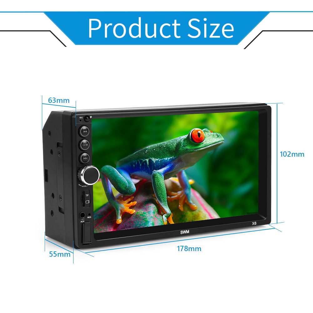 Double 2 DIN Car Radio 7 inch Display Multimedia Bluetooth AUX Auto Stereo Head Unit Touch Screen HD Multimedia Players