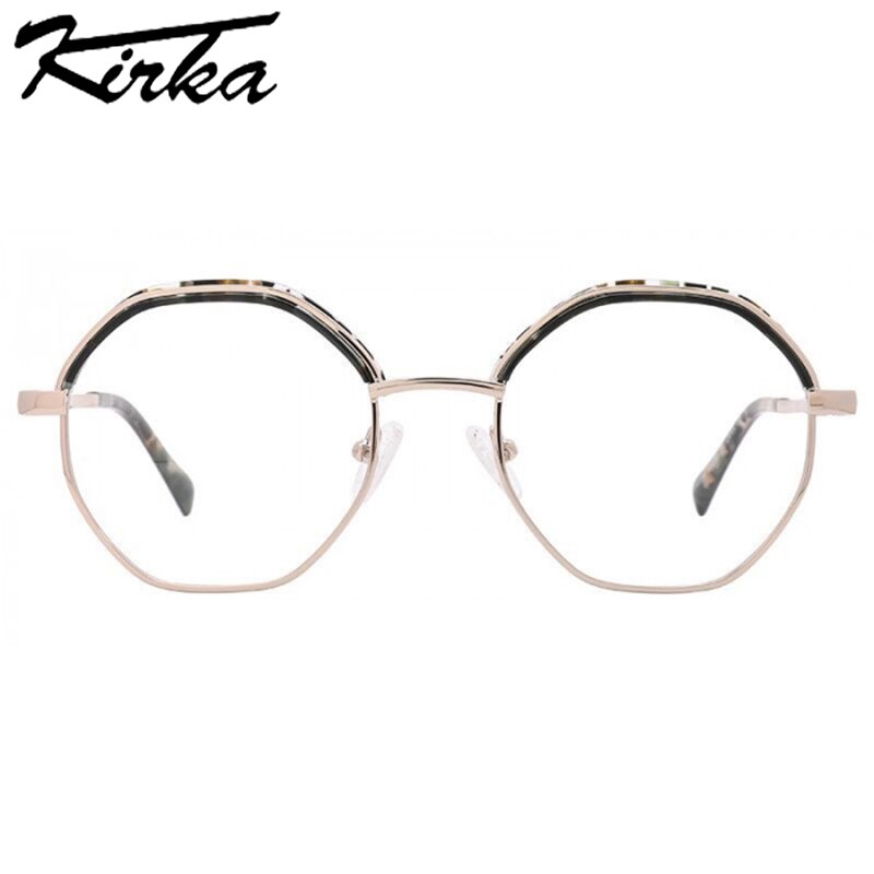 Kirka Runde Brille Rahmen handgefertigt Brillen Männer Jahrgang Frau Metall Gläser Computer Optik Frauen Photochrome Brillen Rahmen: MW6004 C4