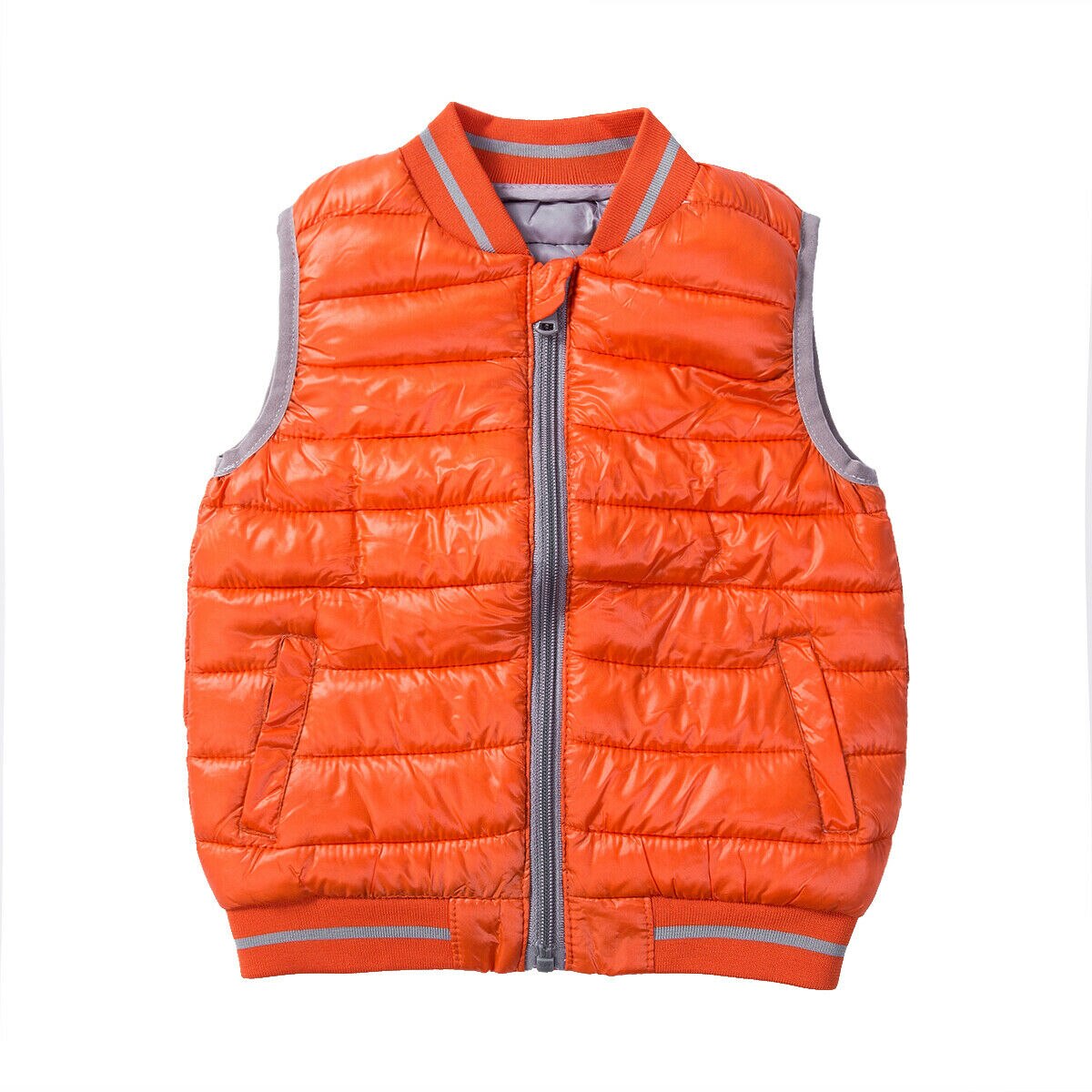 Babyvest vester låve baby takrenne jenter Vest Vest varm ermeløs jakke frakk vinter varm fast snødrakt 2-7t: Oransje / 3t