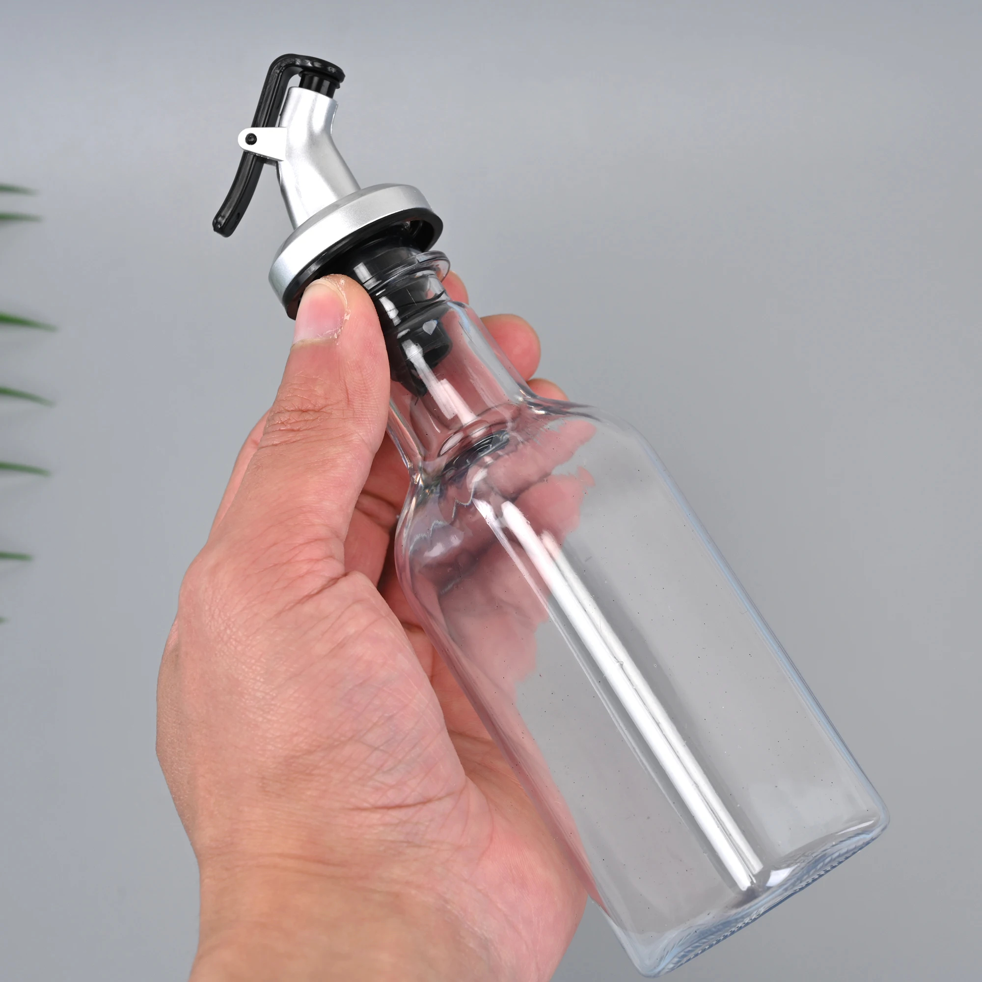 Bote de aceite de 150ML/250ML/500ML, botella de plástico a prueba de fugas para condimentos de cocina, salsa de soja, vinagre, botella de aceite de oliva transparente