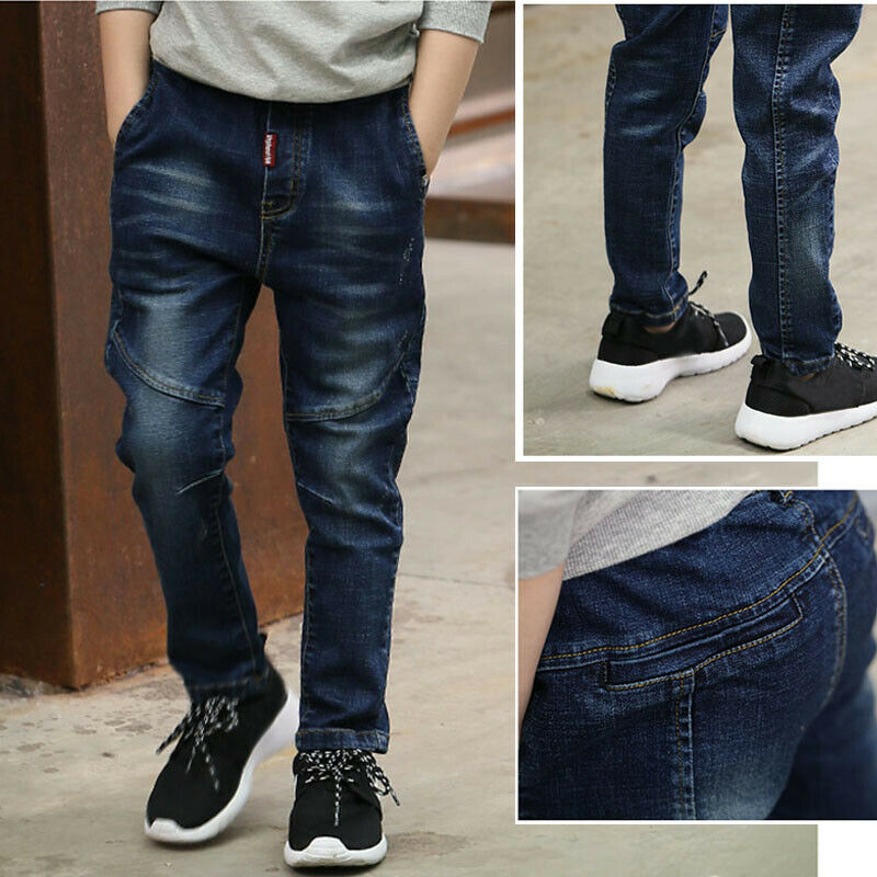 Niño pequeño niños bebé niña niño ropa Denim niños pantalones vaqueros largos Pantalones Bebé Niño Pantalones vaqueros