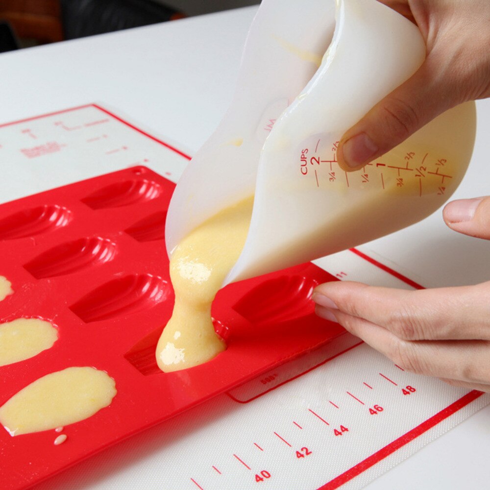 1 stk gennemsigtig blød silikone målebæger med skala pasta tælling fordelingsbeholder køkken bageri kogeværktøj tslm 1