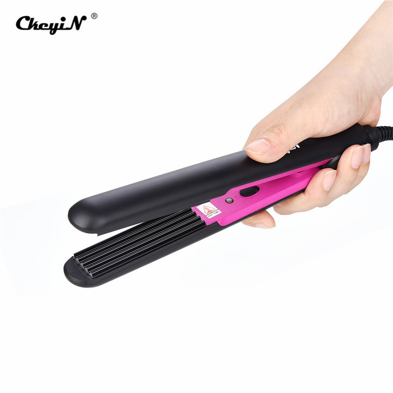 Plancha de pelo corrugado para cabello rizador crimpadora plancha de maíz plancha plana plancha de maíz permanente herramienta de estilismo termostático 49