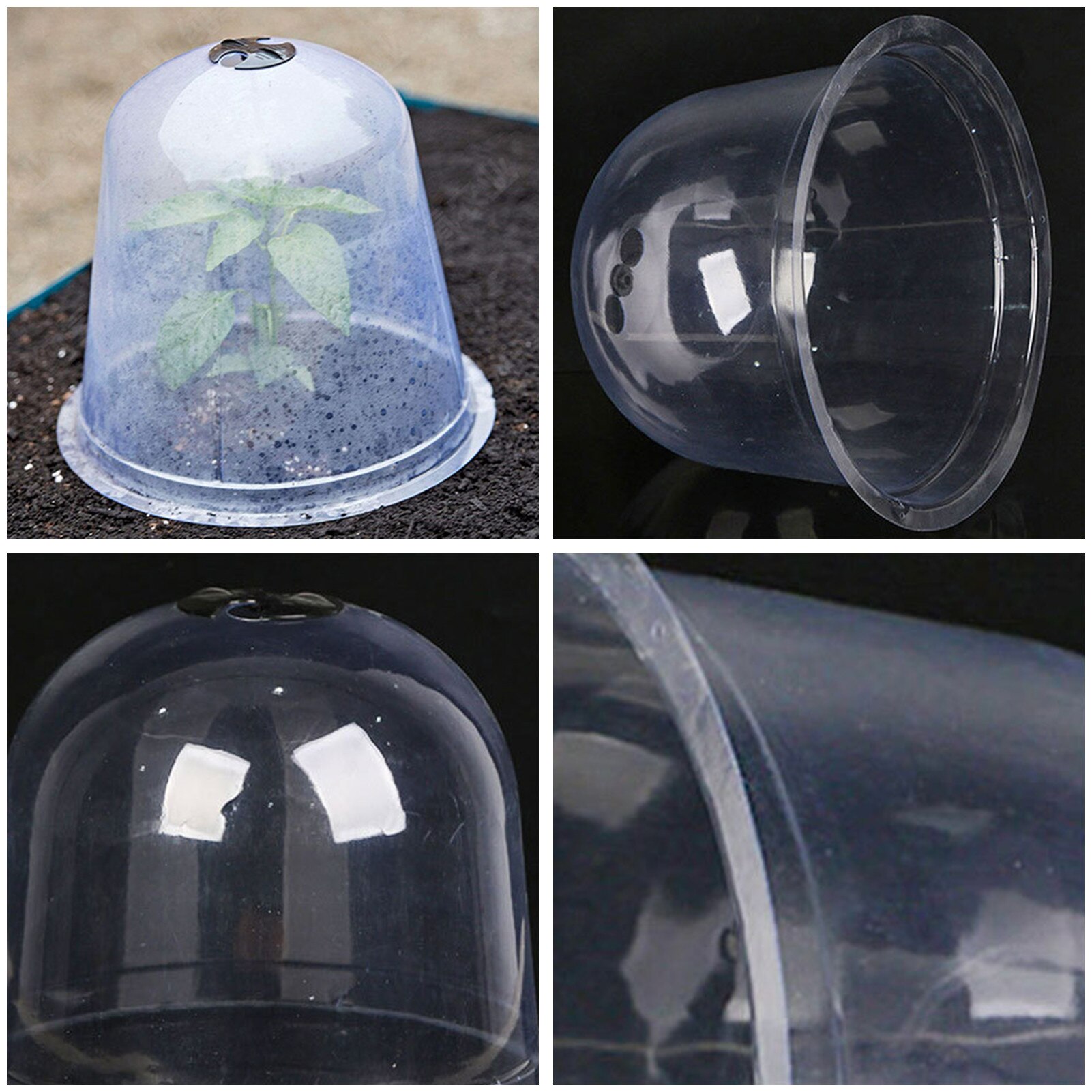 Garden Cloche Plastic Protective Plant Bells Dome Breathable Covers Thermal Insulation Moisturize for Succulent Plant Greenhouse